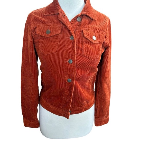Universal Thread Rust Red Corduroy Jacket Womens Size XS, Ribbed FreebornJacket - Picture 3 of 11